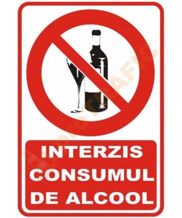 Indicator de securitate de interzicere "Interzis consumul de alcool"