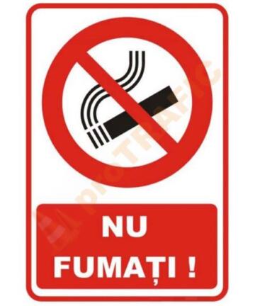 Indicator de securitate de interzicere "NU Fumati"