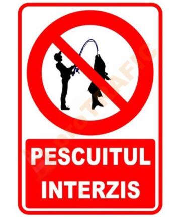 Indicator de securitate de interzicere "Pescuitul interzis"