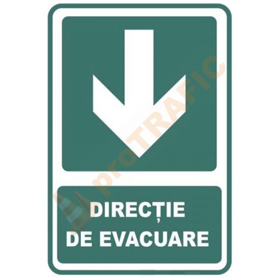 Indicator de securitate de prim ajutor "Directie de evacuare jos inapoi"