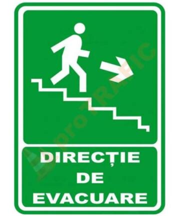 Indicator de securitate de prim ajutor "Directie de evacuare scari jos dreapta"