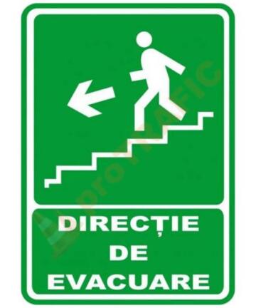 Indicator de securitate de prim ajutor "Directie de evacuare scari jos stanga"
