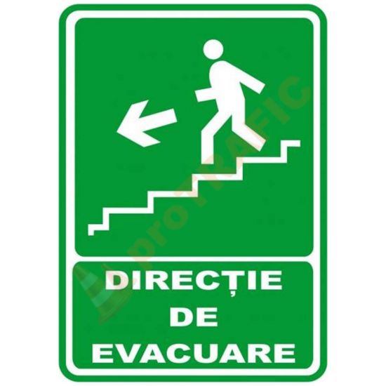 Indicator de securitate de prim ajutor "Directie de evacuare scari jos stanga"