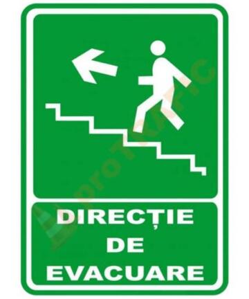 Indicator de securitate de prim ajutor "Directie de evacuare scari sus"