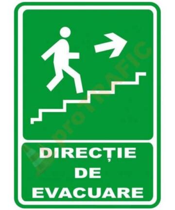 Indicator de securitate de prim ajutor "Directie de evacuare scari sus dreapta"