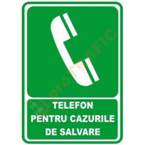 Indicator de securitate de prim ajutor "Telefon pentru cazurile de salvare"