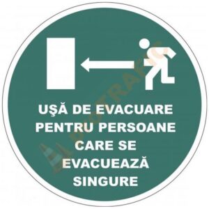 Indicator de securitate de prim ajutor "Usa de evacuare pentru persoane care se evacueaza singure"