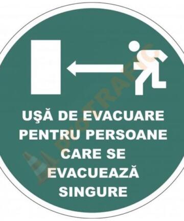 Indicator de securitate de prim ajutor "Usa de evacuare pentru persoane care se evacueaza singure"