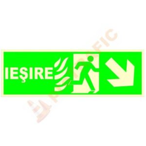 Indicator de securitate fotoluminiscent Iesire dreapta jos