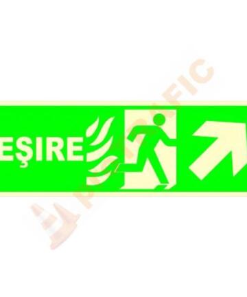 Indicator de securitate fotoluminiscent Iesire dreapta sus
