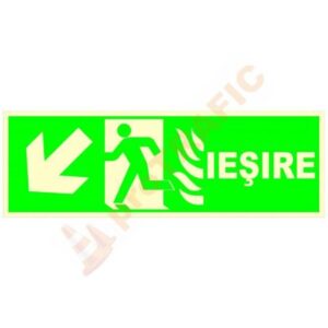 Indicator de securitate fotoluminiscent Iesire stanga jos