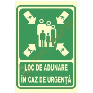 Indicator de securitate fotoluminiscent Loc de adunare in caz de urgenta