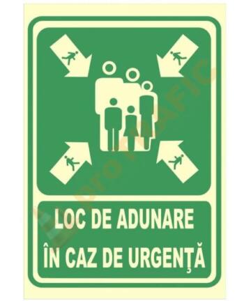 Indicator de securitate fotoluminiscent Loc de adunare in caz de urgenta