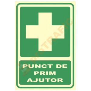 Indicator de securitate fotoluminiscent Punct de prim ajutor