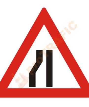 Indicator rutier avertizare A11 Drum ingustat pe partea stanga