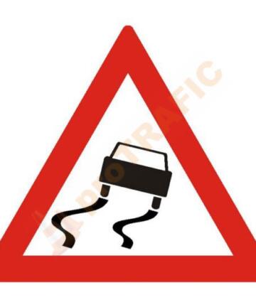 Indicator rutier avertizare A19 Drum lunecos