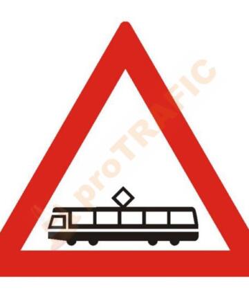 Indicator rutier avertizare A43 Trecere la nivel cu linii de tramvai