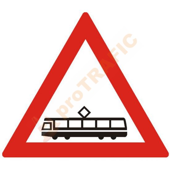 Indicator rutier avertizare A43 Trecere la nivel cu linii de tramvai