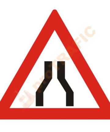 Indicator rutier avertizare A9 drum ingustat pe ambele parti