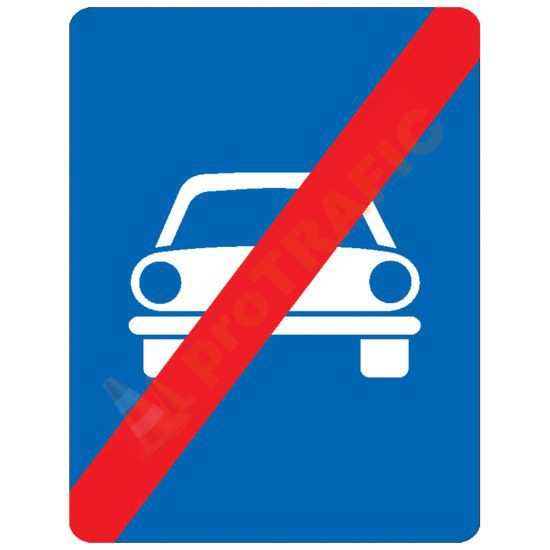 Indicator rutier de informare G18 Sfarsitul drumului pentru autovehicule
