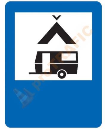 Indicator rutier de informare G29 Teren pentru camping si caravane