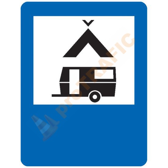 Indicator rutier de informare G29 Teren pentru camping si caravane