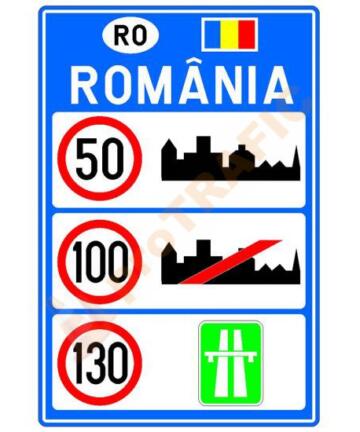 Indicator rutier de informare G3 Limite generale de viteza