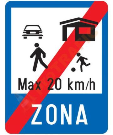 Indicator rutier de informare G39 Sfarsitul zonei rezidentiale