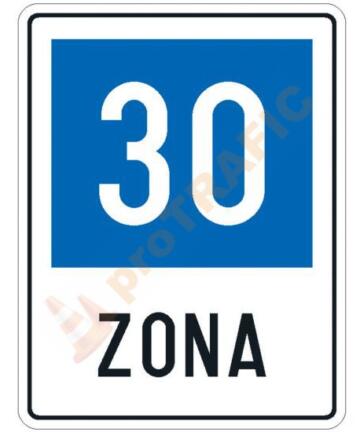 Indicator rutier de informare G40 Zona cu viteza recomandata 30 km/h