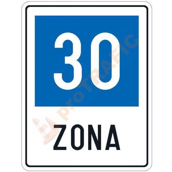 Indicator rutier de informare G40 Zona cu viteza recomandata 30 km/h