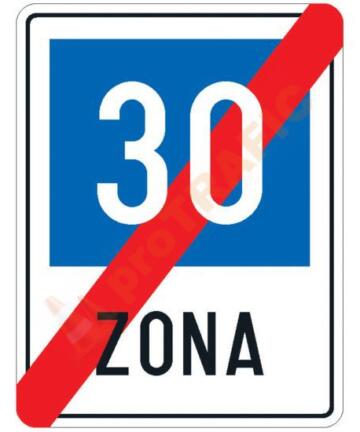 Indicator rutier de informare G41 Sfarsitul zonei cu viteza recomandata 30 km/h