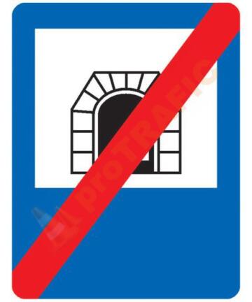 Indicator rutier de informare G43 Sfarsit de tunel