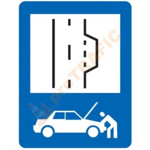 Indicator rutier de informare G74 Refugiu destinat Depanarii