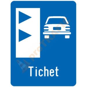 Indicator rutier de informare G78 Acces pe baza de tichet