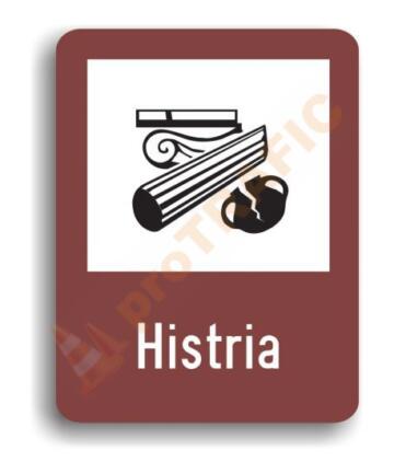 Indicator rutier de informare turistică T2 Vestigii istorice