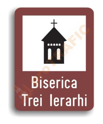 Indicator rutier de informare turistică T4 Biserică