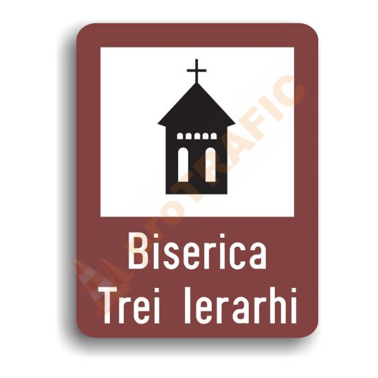 Indicator rutier de informare turistică T4 Biserică