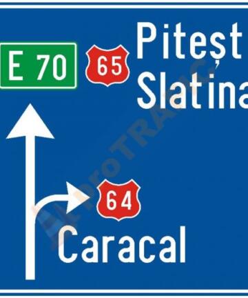 Indicator rutier de orientare F1 Presemnalizarea directiilor la o intersectie de drumuri