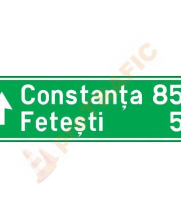 Indicator rutier de orientare F11 Confirmarea directiei de mers pe autostrada spre localitati mai importante si distantele pana la acestea