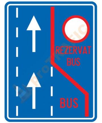 Indicator rutier de orientare F14 Banda rezervata circulatiei autovehiculelor de transport public de persoane