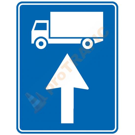 Indicator rutier de orientare F16 Traseu de urmat pentru anumite categorii de vehicule