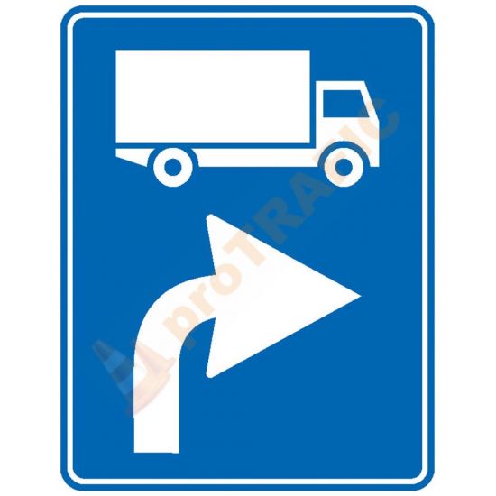 Indicator rutier de orientare F17Traseu de urmat pentru anumite categorii de vehicule