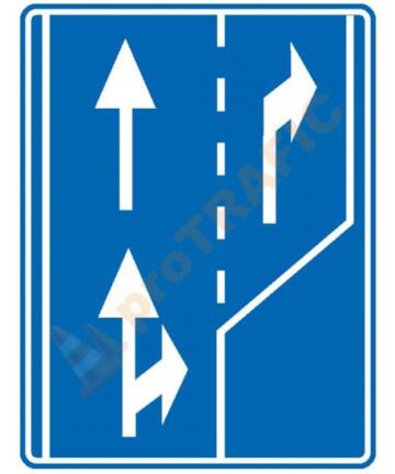 Indicator rutier de orientare F19 Selectarea circulatiei pe directii de mers în apropierea intersectiei