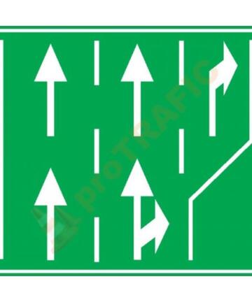 Indicator rutier de orientare F19A Selectarea circulatiei pe directii de mers în apropierea intersectiei de pe autostrada