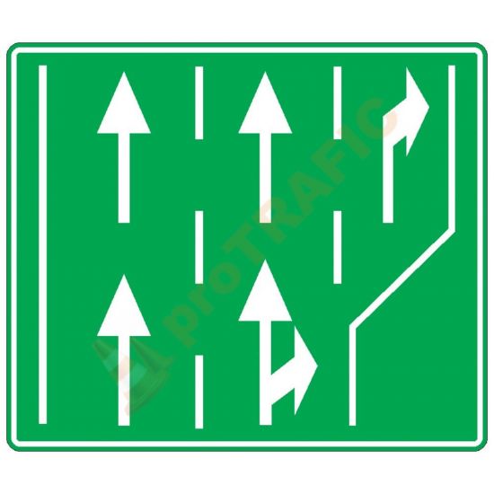 Indicator rutier de orientare F19A Selectarea circulatiei pe directii de mers în apropierea intersectiei de pe autostrada