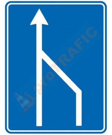 Indicator rutier de orientare F24 Terminarea benzii de circulatie din stanga partii carosabile