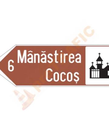 Indicator rutier de orientare F34 Directia spre obiectivul turistic
