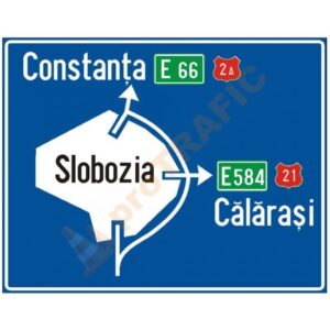 Indicator rutier de orientare F4 Presemnalizarea traseului de evitare a localitatii