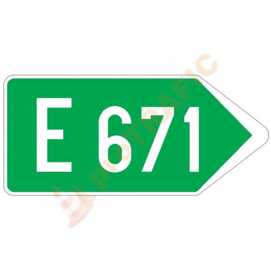 Indicator rutier de orientare F43 Directia drumului deschis traficului international