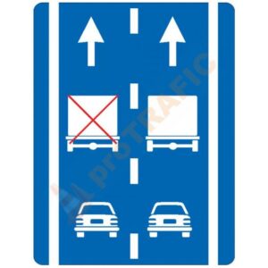 Indicator rutier de orientare F53 Organizarea traficului pe benzi de circulatie